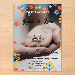 Winter Snowflake Wedding Invitation Acryl Uitnodigingen