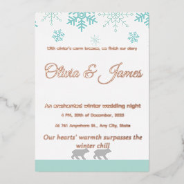 Winter Snowflake Wedding Invitation​ Folie Uitnodiging