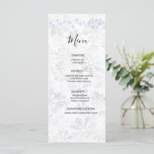 Winter Snowflake Wedding Menu (Staand voorkant)