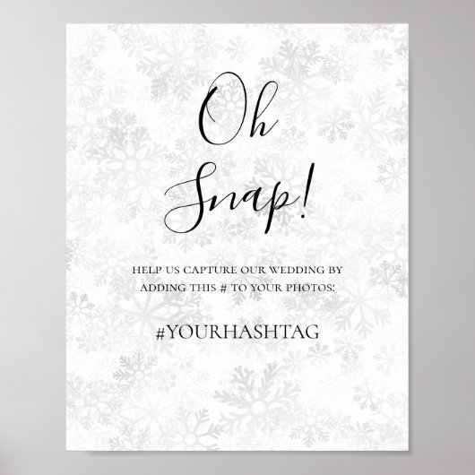 Winter Snowflake Wedding Poster (Voorkant)