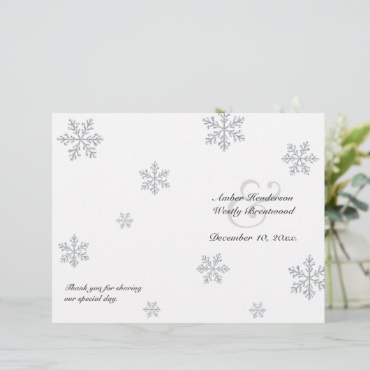 Winter Snowflake Wedding Programme (Staand voorkant)