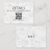 Winter Snowflake Wedding QR-code Informatiekaartje (Voorkant / Achterkant)