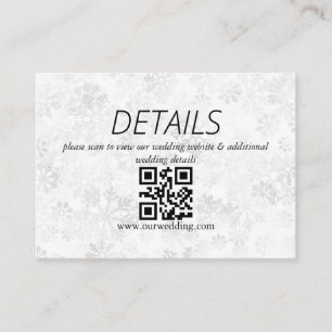 Winter Snowflake Wedding QR-code Informatiekaartje