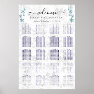 Winter Snowflake Wedding Zitting Grafiek Poster