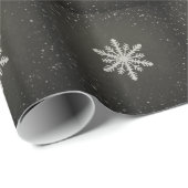 Winter Snowflake White Chalk Drawing Cadeaupapier (Rol Hoek)