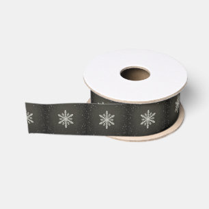 Winter Snowflake White Chalk Drawing Grosgrain Lint