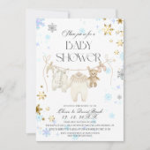 Winter Snowflakes Baby Shower Invitation (Devant)