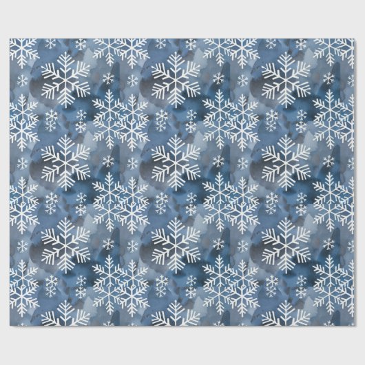 Winter Snowflakes Blue Cadeaupapier (Vlak)