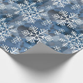 Winter Snowflakes Blue Cadeaupapier (Hoek)