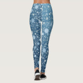 Winter Snowflakes Blue Leggings (Achterkant)