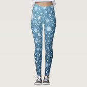 Winter Snowflakes Blue Leggings (Voorkant)