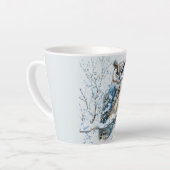 Winter Snowflakes Blue Owl Christmas Snow Latte Mok (Linkerhoek)