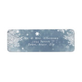 Winter Snowflakes Blue & White Return-adres Etiket (Voorkant)