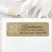 Winter Snowflakes Burlap Etiket (Insitu)