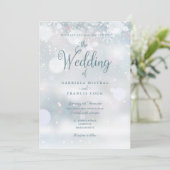 Winter Snowflakes Elegant Script Photo Weddenschap Kaart (Staand voorkant)