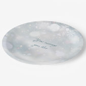 Winter Snowflakes Elegant Script Uw bericht Papieren Bordje (Gekanteld)