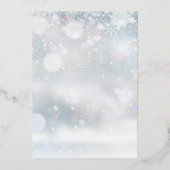 Winter Snowflakes Elegant Script Wedding Folie Uitnodiging (Achterkant)