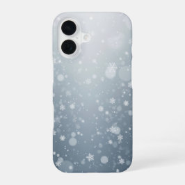 Winter Snowflakes Falling Snow Pattern Bokeh iPhone 16 Hoesje