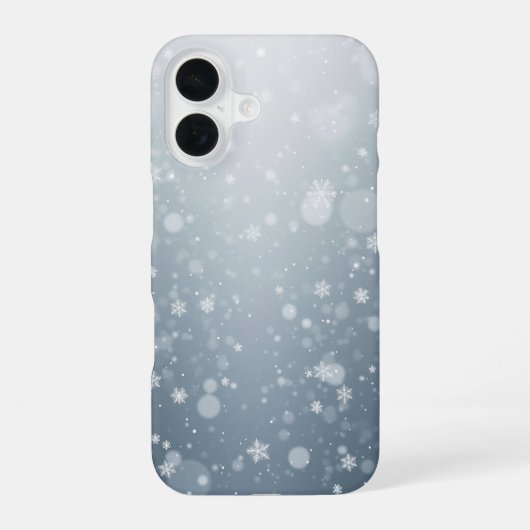 Winter Snowflakes Falling Snow Pattern Bokeh iPhone 16 Hoesje (Achterkant)