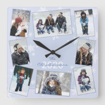 Winter Snowflakes Familie Foto Collage Naam Jaar