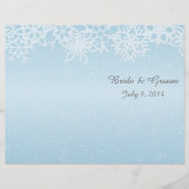 Winter Snowflakes Folded Wedding Programme (Voorkant)