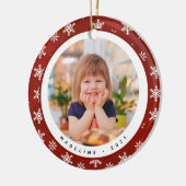 Winter Snowflakes Fotonaam kerstversiering Keramisch Ornament (Links)