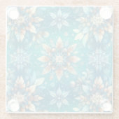 Winter Snowflakes Glazen Onderzetter (Achterkant)