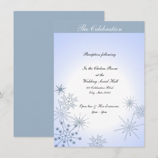 Winter Snowflakes Ice Blue Kaart (Voorkant / Achterkant)