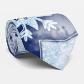 Winter Snowflakes Icy Blue Stropdas (Opgerold)