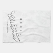 Winter Snowflakes Kalligrafie Script Aangepast Theedoek (Horizontaal)
