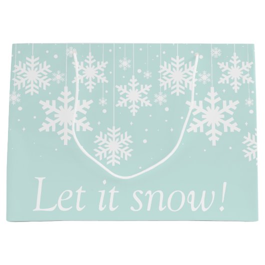 Winter Snowflakes Laat het sneeuwen Groot Cadeauzakje (Voorkant)