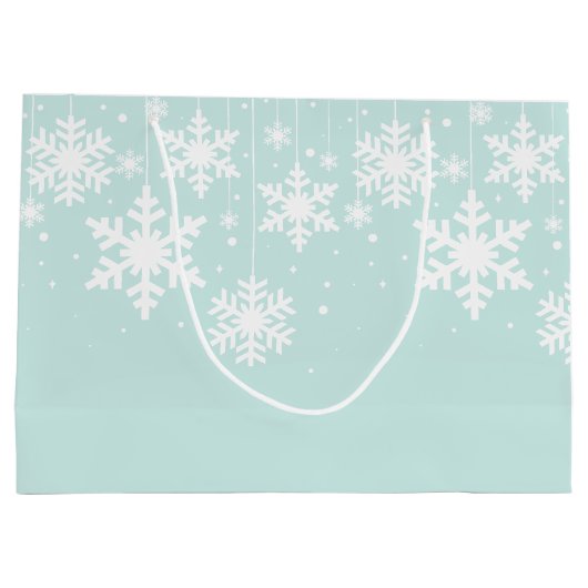Winter Snowflakes Laat het sneeuwen Groot Cadeauzakje (Achterkant)