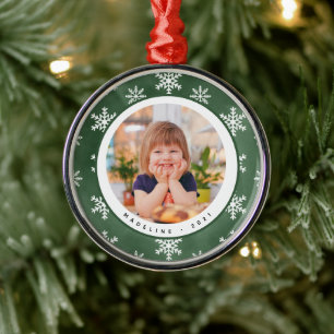 Winter Snowflakes Lijst Fotokerstversiering Metalen Ornament