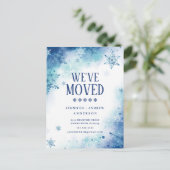 Winter Snowflakes Moving Announding Briefkaart (Staand voorkant)