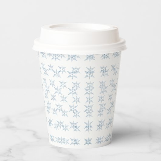 Winter Snowflakes Papieren Bekers (Voorkant)