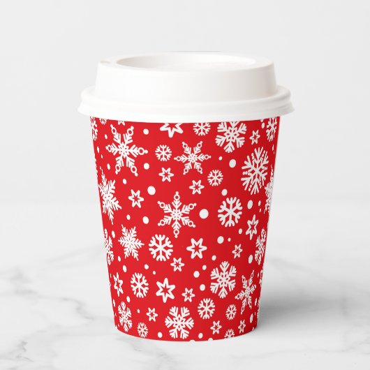 Winter Snowflakes Papieren Bekers (Achterkant)