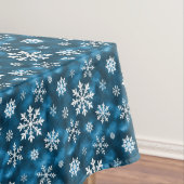 Winter Snowflakes Pattern On Cool Abstract Blue Tafelkleed (Voorbeeld)