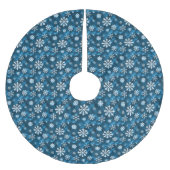 Winter Snowflakes Pattern On Icy Cool Blue Kerstboom Rok (Voorkant)