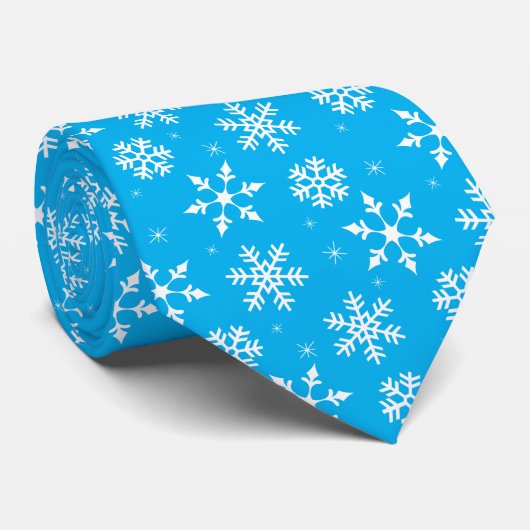 Winter Snowflakes Pattern Stropdas (Opgerold)