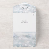 Winter Snowflakes QR Code Script Hartjes Bruiloft All In One Uitnodiging (Buitenkant)