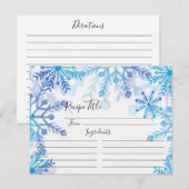 Winter Snowflakes Recept Kaart (Voorkant / Achterkant)