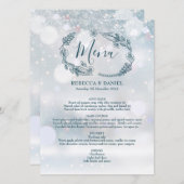 Winter Snowflakes Rustieke Bloem Bruiloft Menu (Voorkant / Achterkant)