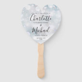 Winter Snowflakes Script Wedding Programma Hart Handwaaier (Voorkant)