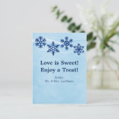 Winter Snowflakes Snoep Buffet dessert Table Kaart (Staand voorkant)
