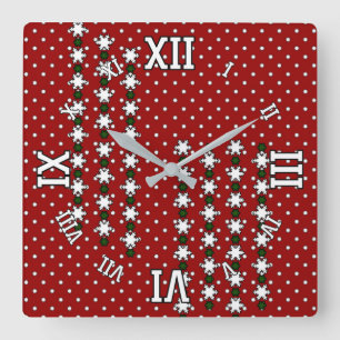Winter Snowflakes Vierkante Klok