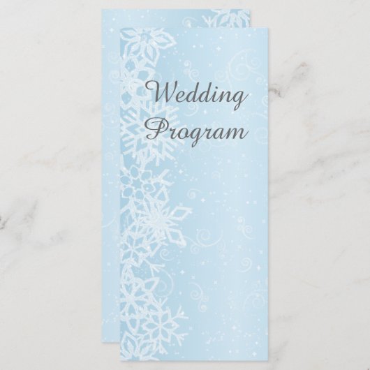 Winter Snowflakes Weddenprogramma Programma (Voorkant / Achterkant)