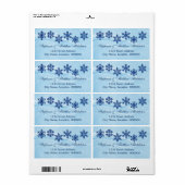 Winter Snowflakes Weddenschappen Verzendlabels Etiket (Full Sheet)