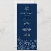 Winter Snowflakes Weddenschapskaart Menu (Voorkant / Achterkant)