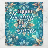 Winter Snowflakes  Wijn Etiket (Enkel label)