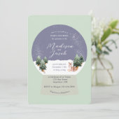 Winter Snowglobe Baby shower Kaart (Staand voorkant)